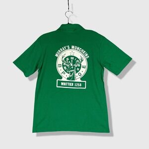 Stedman Polo Shirt Mens M Green Vintage 80s Murray's Munchkins Pocket Preppy